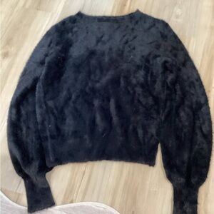 Sofia by Sofia Vergara Black Fuzzy Sweater
